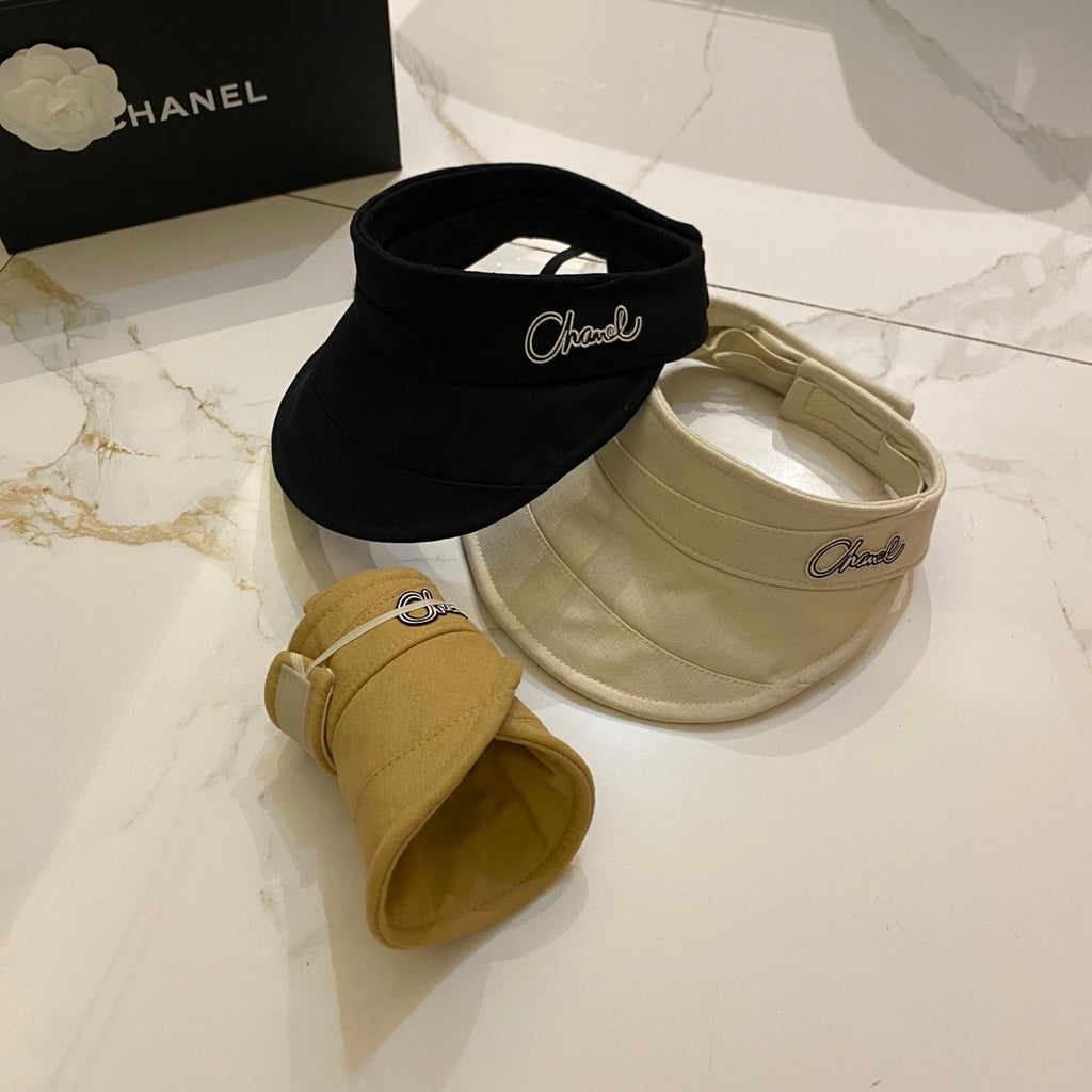 CHANEL Cotton Linen Open-top Hat