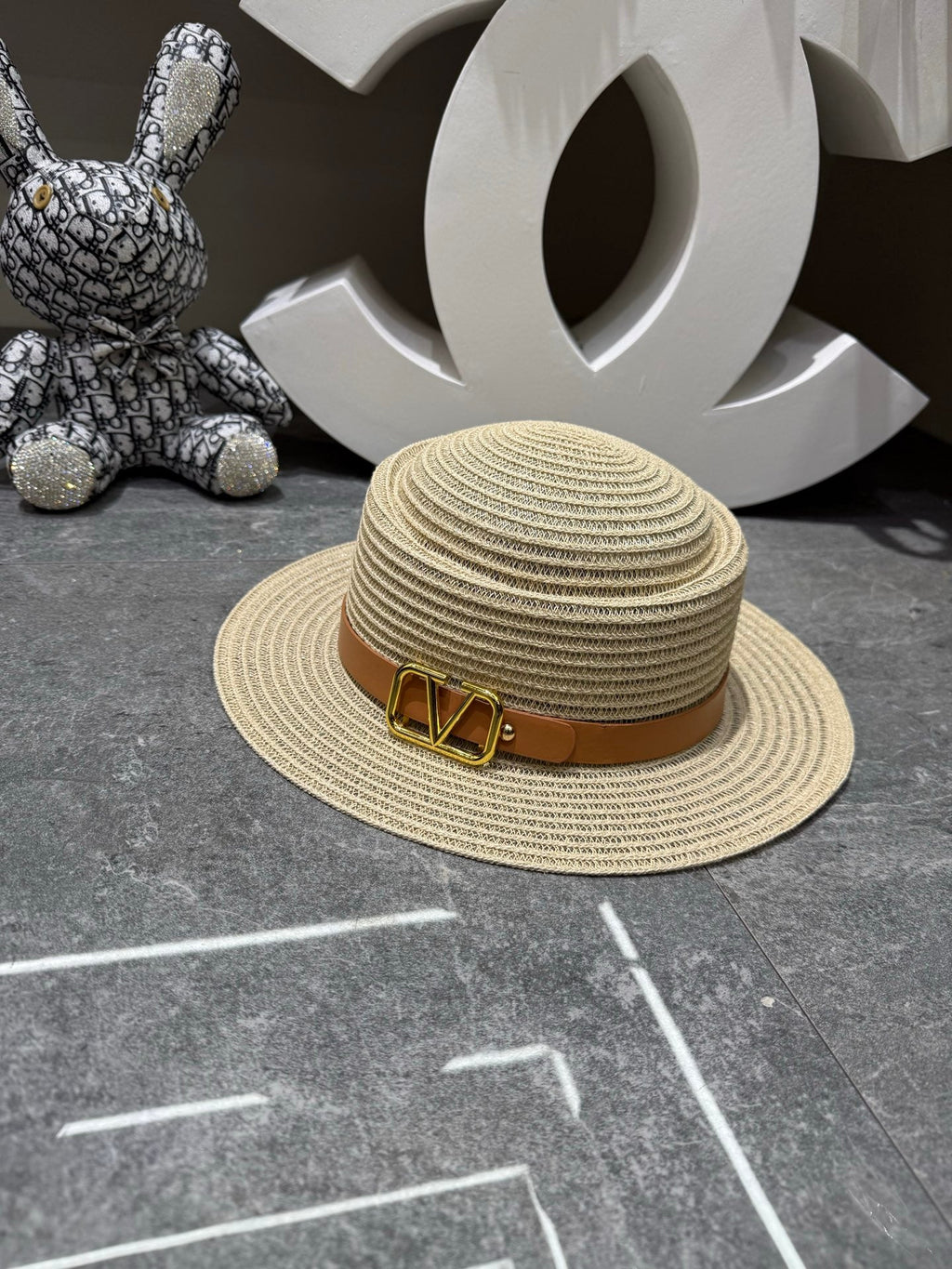 Valentino Linen Concave Crown Flat Cap